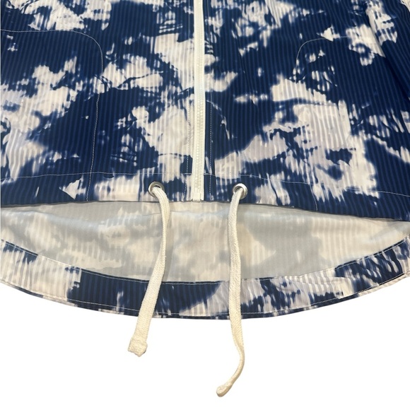 Love Life Live Zip Up Jacket Size Small Navy White Tie Dye Print Lightweight - Picture 3 of 12